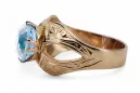 Ring Vintage style Aquamarine Original Vintage 14K Rose Gold vrc135r